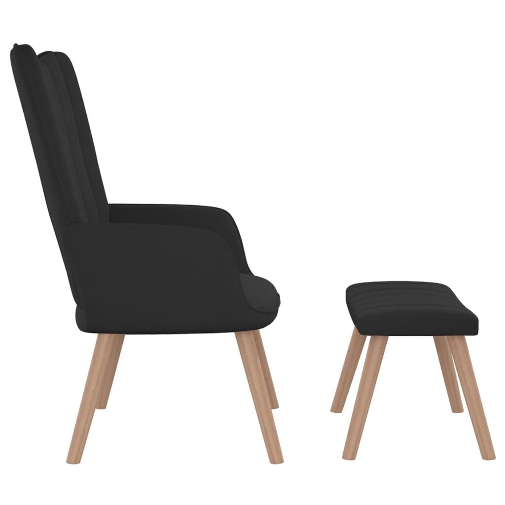 Atpūtas krēsls ar kāju balstu, melns cena un informācija | Atpūtas krēsli | 220.lv
