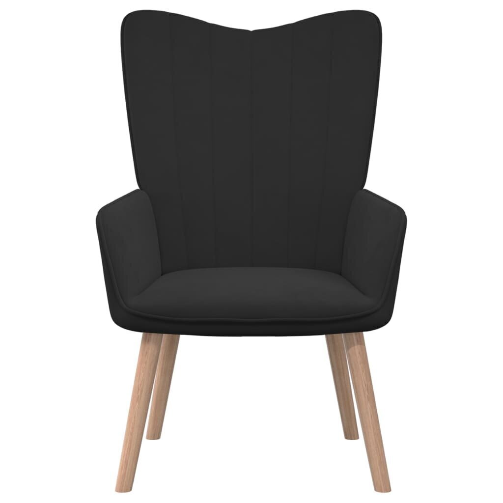 Atpūtas krēsls ar kāju balstu, melns цена и информация | Atpūtas krēsli | 220.lv