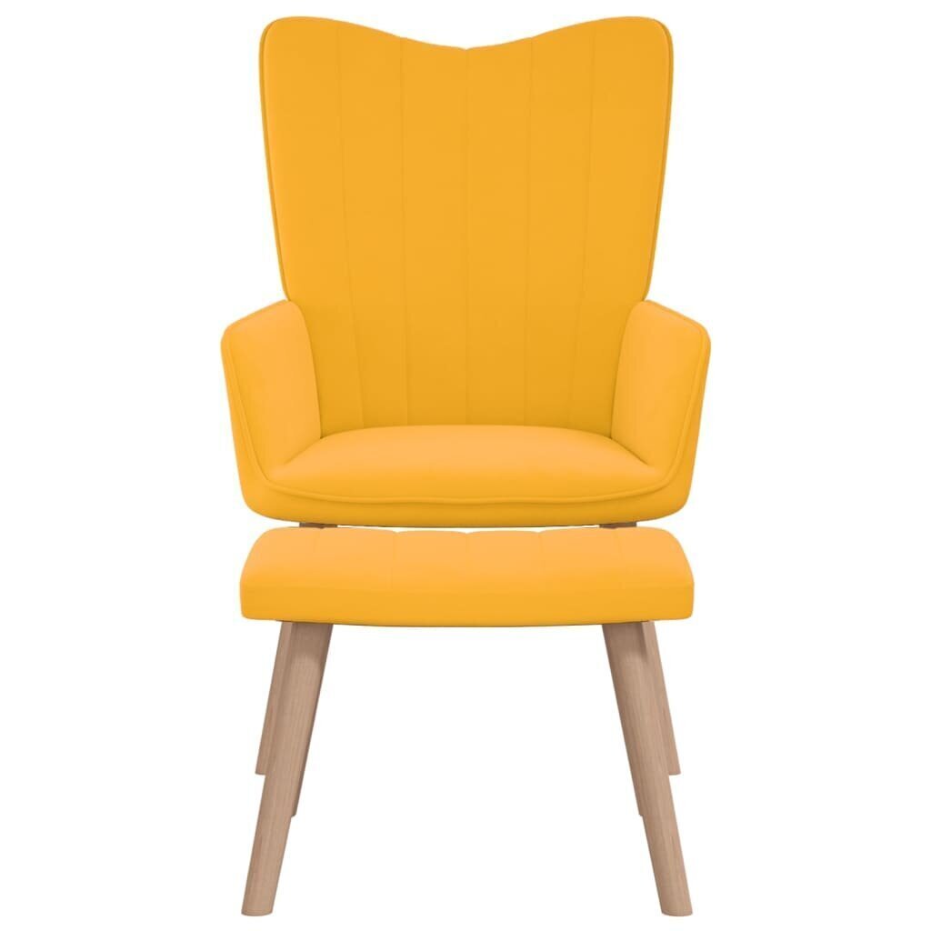 Atpūtas krēsls ar kāju balstu, dzeltens цена и информация | Atpūtas krēsli | 220.lv