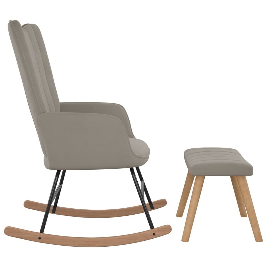 vidaXL šūpuļkrēsls ar balstu kājām, gaiši pelēks cena un informācija | Atpūtas krēsli | 220.lv