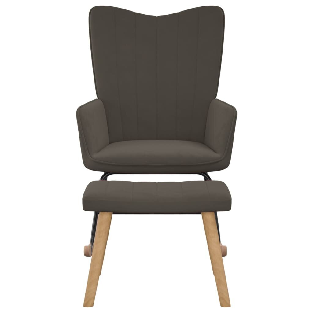 vidaXL šūpuļkrēsls ar balstu kājām, tumši pelēks cena un informācija | Atpūtas krēsli | 220.lv