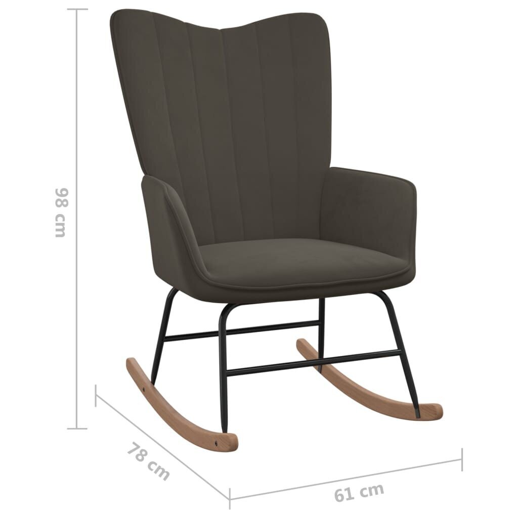vidaXL šūpuļkrēsls ar balstu kājām, tumši pelēks цена и информация | Atpūtas krēsli | 220.lv
