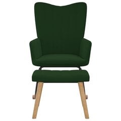 vidaXL šūpuļkrēsls ar kāju balstu, tumši zaļš цена и информация | Кресла для отдыха | 220.lv