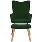 vidaXL šūpuļkrēsls ar kāju balstu, tumši zaļš цена и информация | Atpūtas krēsli | 220.lv