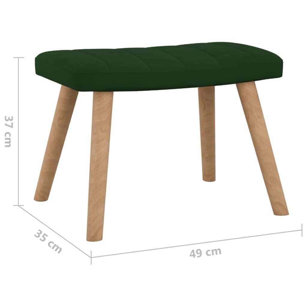 vidaXL šūpuļkrēsls ar kāju balstu, tumši zaļš цена и информация | Atpūtas krēsli | 220.lv