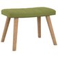 vidaXL šūpuļkrēsls ar kāju balstu, gaiši zaļš cena un informācija | Atpūtas krēsli | 220.lv
