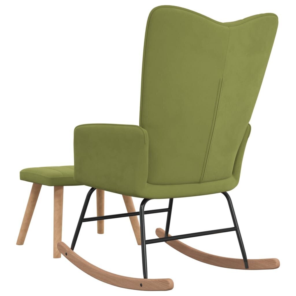 vidaXL šūpuļkrēsls ar kāju balstu, gaiši zaļš cena un informācija | Atpūtas krēsli | 220.lv