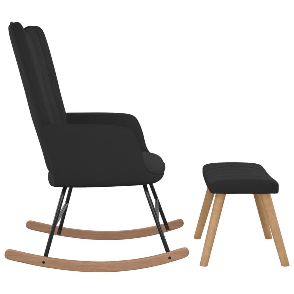 vidaXL šūpuļkrēsls ar kāju balstu, melns цена и информация | Atpūtas krēsli | 220.lv