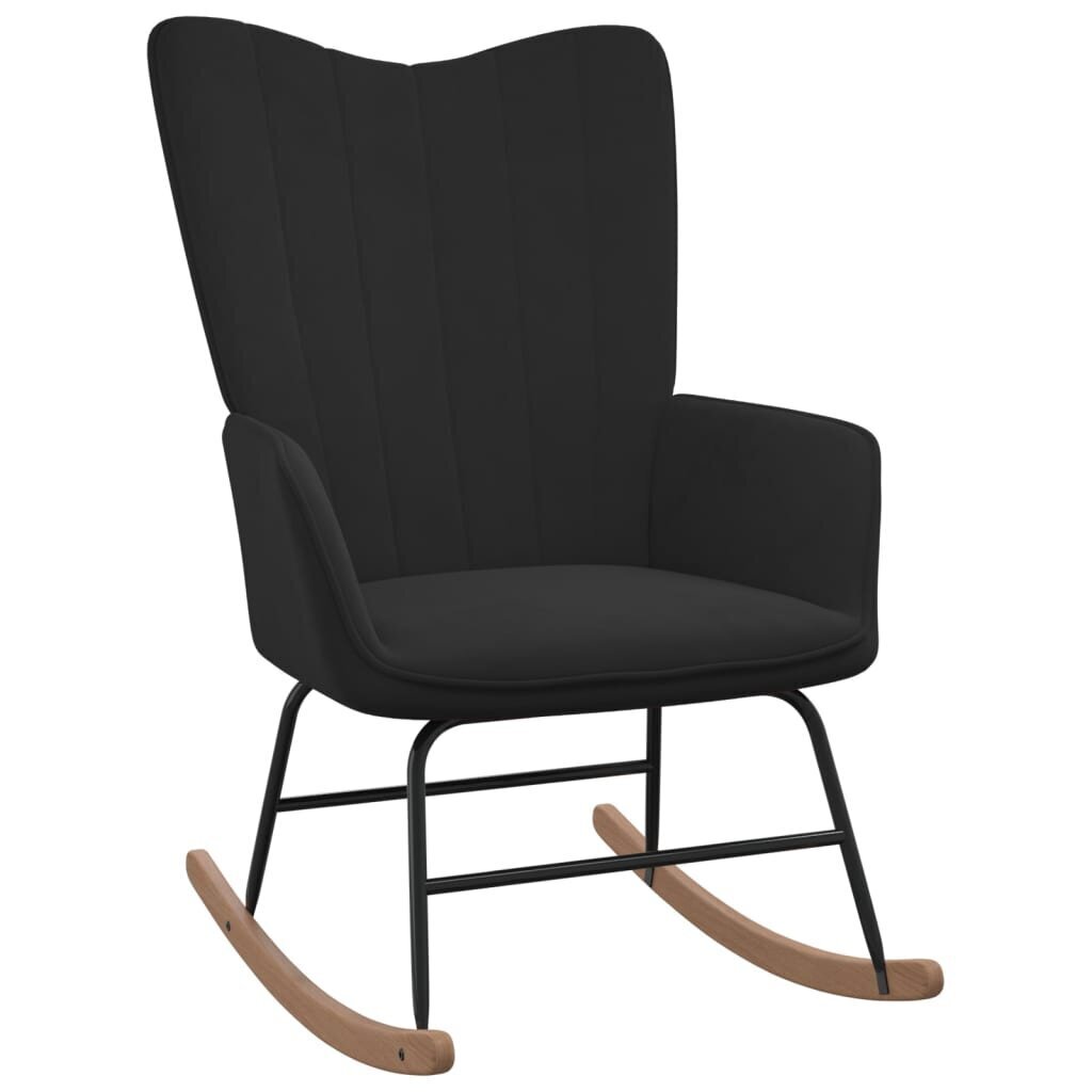 vidaXL šūpuļkrēsls ar kāju balstu, melns cena un informācija | Atpūtas krēsli | 220.lv