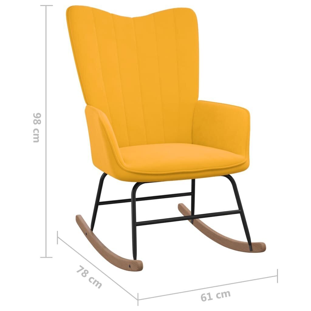 vidaXL šūpuļkrēsls ar kāju balstu, sinepju dzeltens cena un informācija | Atpūtas krēsli | 220.lv
