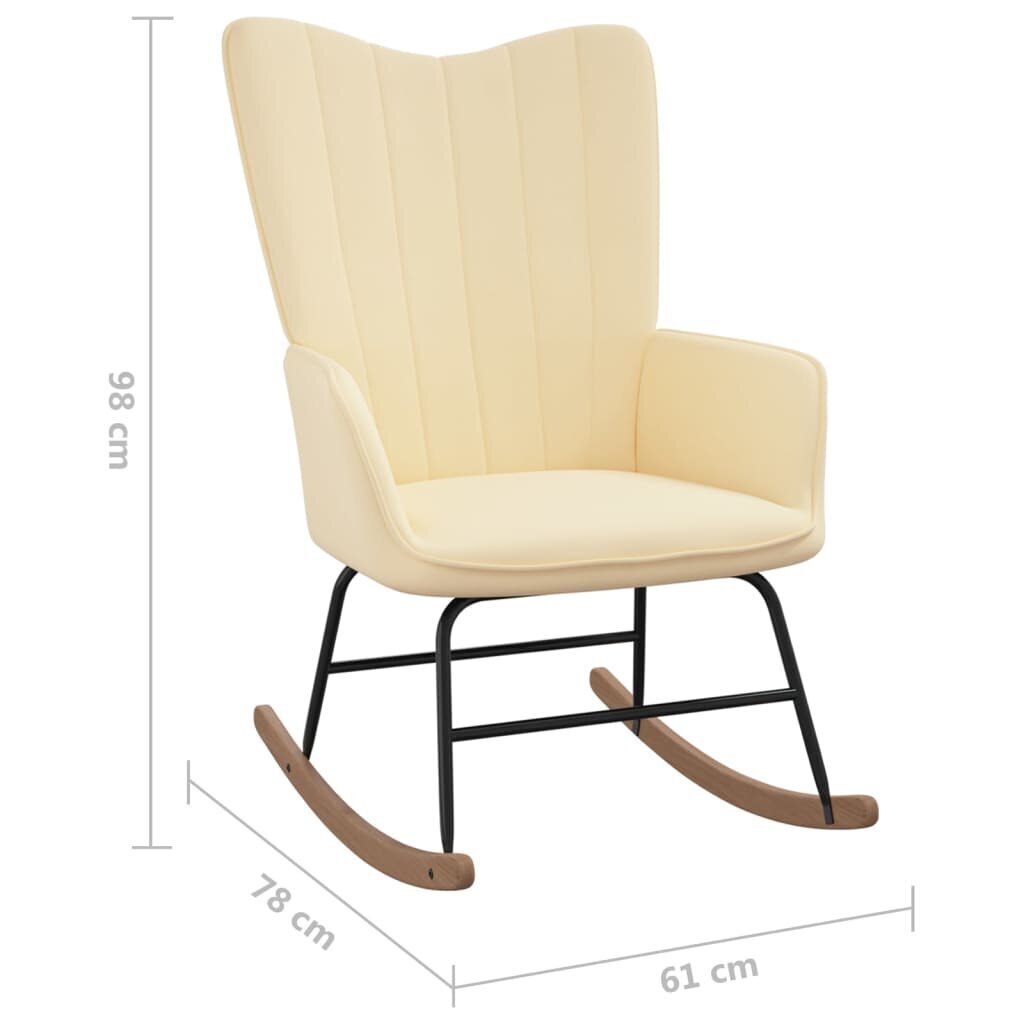 vidaXL šūpuļkrēsls ar kāju balstu, krēmīgi balts cena un informācija | Atpūtas krēsli | 220.lv