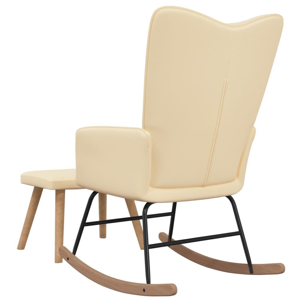 vidaXL šūpuļkrēsls ar kāju balstu, krēmīgi balts цена и информация | Atpūtas krēsli | 220.lv