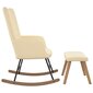 vidaXL šūpuļkrēsls ar kāju balstu, krēmīgi balts цена и информация | Atpūtas krēsli | 220.lv