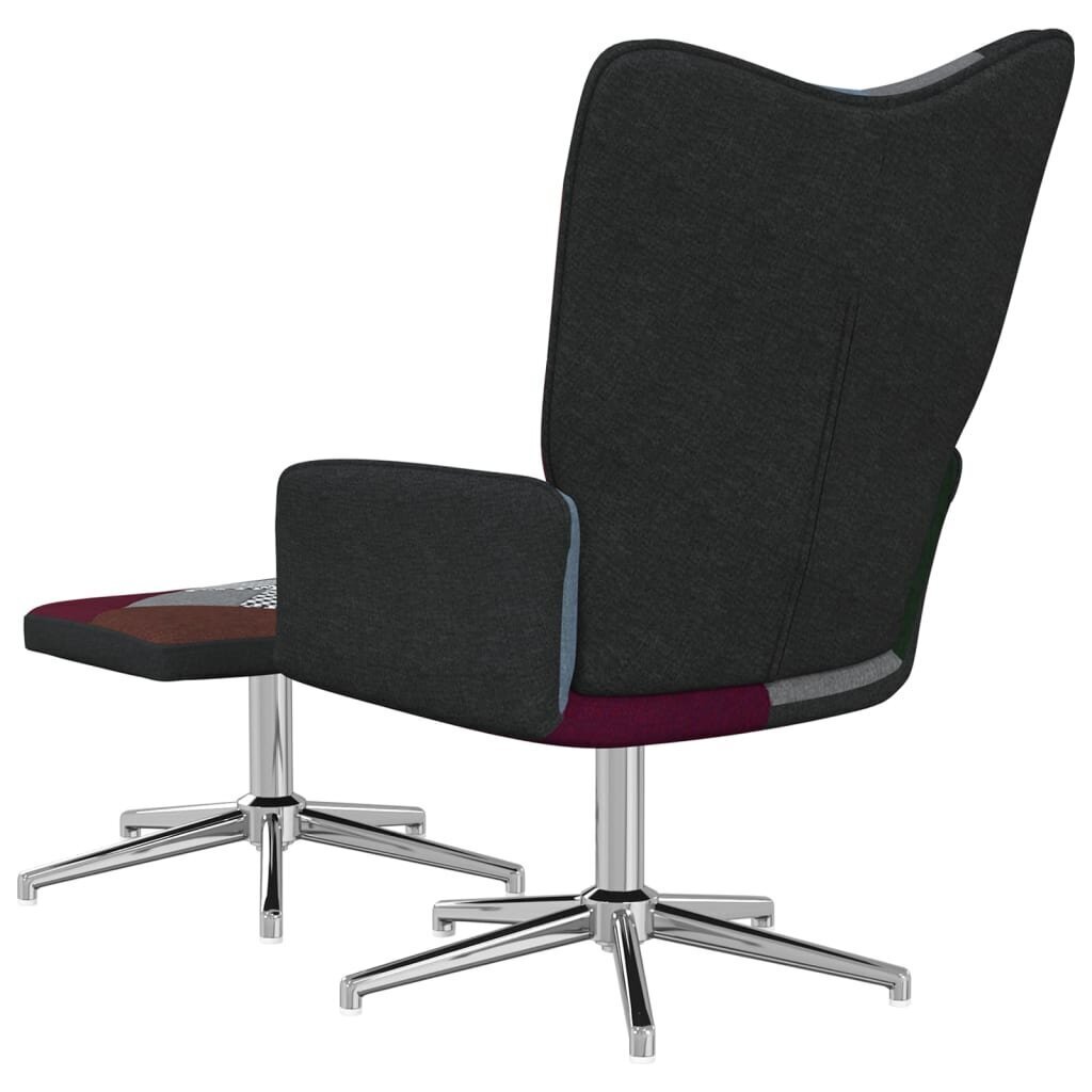 vidaXL atpūtas krēsls ar kāju balstu, stepēts dizains cena un informācija | Atpūtas krēsli | 220.lv