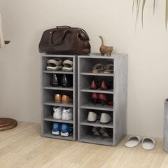 vidaXL kurpju skapji, betona pelēks, 31,5x35x70 cm, 2 gab. цена и информация | Полки для обуви, банкетки | 220.lv
