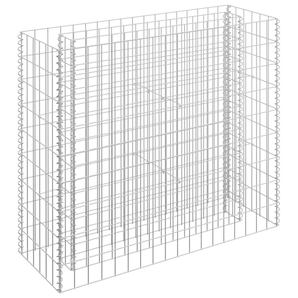 vidaXL gabions, augstā puķu kaste, cinkots tērauds, 90x30x90 cm цена и информация | Podi stādiem un pārstādīšanai | 220.lv