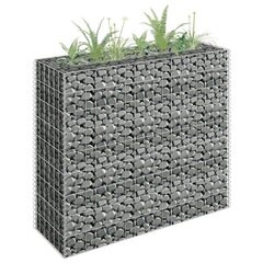 vidaXL gabions, augstā puķu kaste, cinkots tērauds, 90x30x90 cm цена и информация | Вазоны для рассады и пересадки | 220.lv