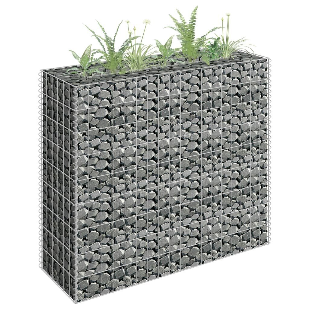 vidaXL gabions, augstā puķu kaste, cinkots tērauds, 90x30x90 cm cena un informācija | Podi stādiem un pārstādīšanai | 220.lv