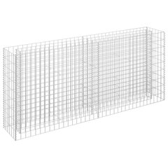 vidaXL gabions, augstā puķu kaste, cinkots tērauds, 180x30x90 cm cena un informācija | Podi stādiem un pārstādīšanai | 220.lv