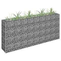 vidaXL gabions, augstā puķu kaste, cinkots tērauds, 180x30x90 cm цена и информация | Вазоны для рассады и пересадки | 220.lv