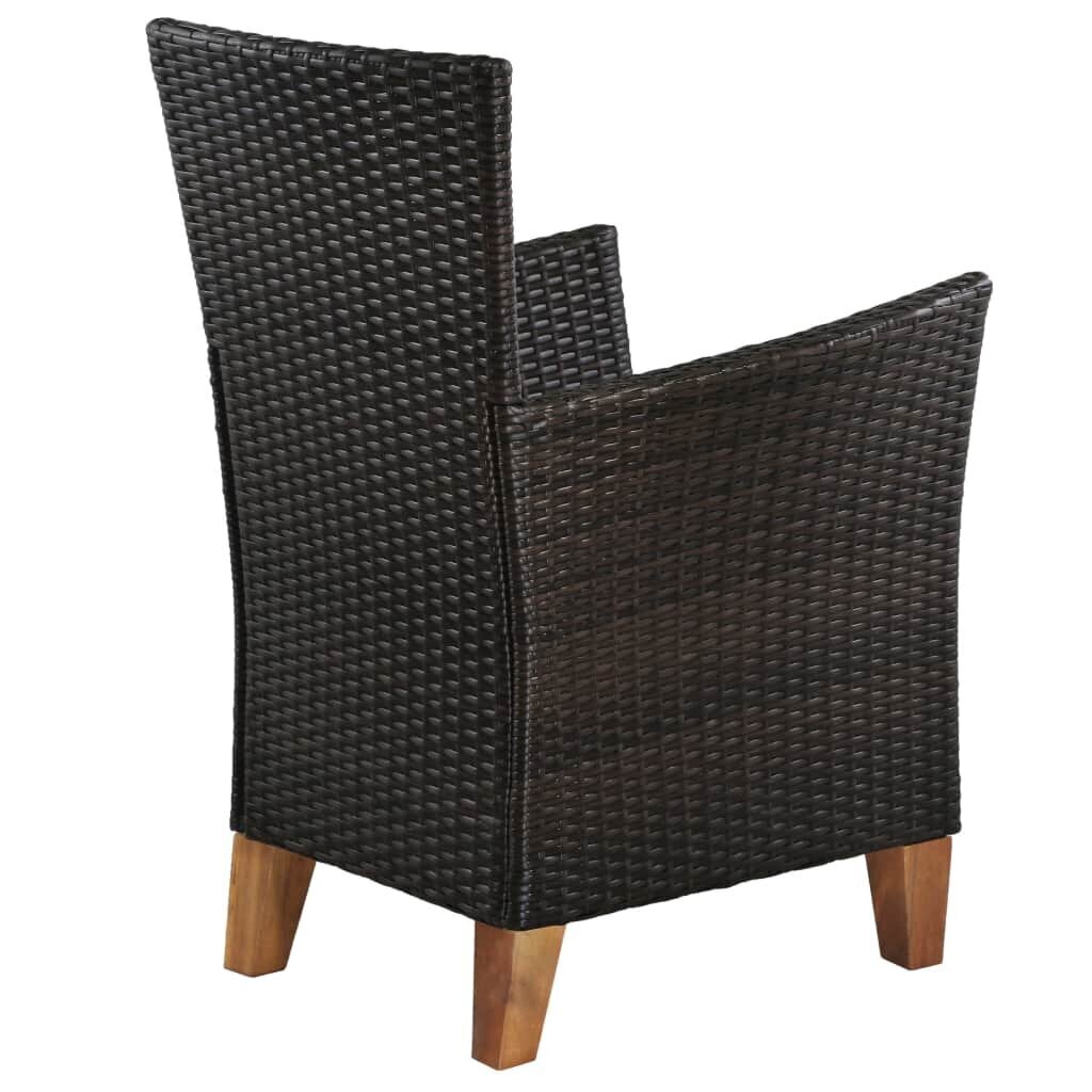 vidaXL dārza krēsli ar matračiem, 2 gab., PE rotangpalma, brūni cena un informācija | Dārza krēsli | 220.lv
