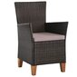 vidaXL dārza krēsli ar matračiem, 2 gab., PE rotangpalma, brūni цена и информация | Dārza krēsli | 220.lv