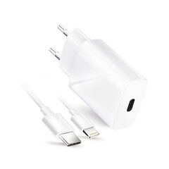 Ceļojumu lādētājs ar USB C ligzdu ar kabeli - 3A 20W ar PD un QC 4.0 funkciju цена и информация | Зарядные устройства для телефонов | 220.lv