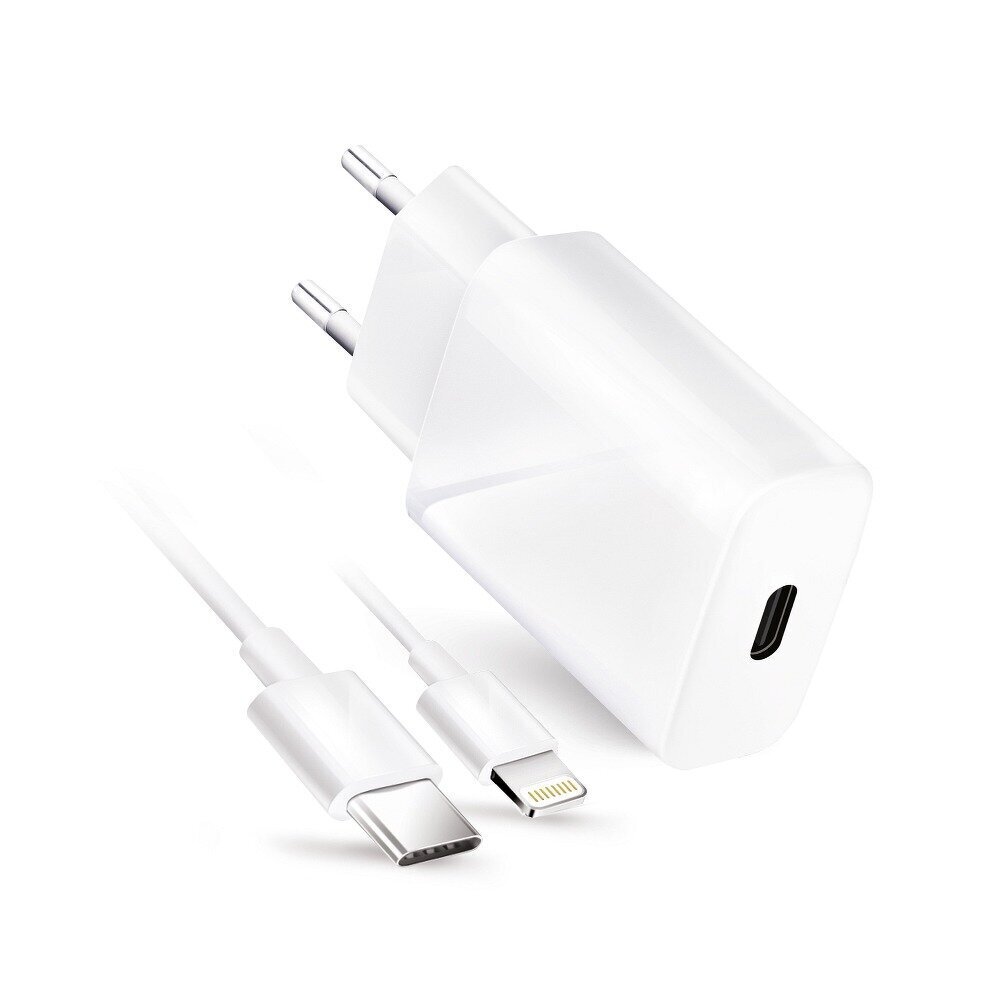 Ceļojumu lādētājs ar USB C ligzdu ar kabeli - 3A 20W ar PD un QC 4.0 funkciju cena un informācija | Lādētāji un adapteri | 220.lv
