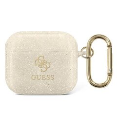 Оригинальный чехол GUESS GUA3UCG4GD для Apple Airpods 3 / золото, прозрачный + глянец цена и информация | Наушники | 220.lv