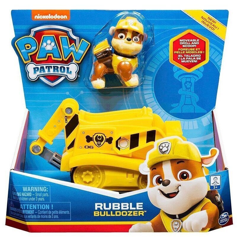 Paw Patrol RUBBLE Bulldozer - auto ar kolekcionējamu Rubble figūriņu cena un informācija | Rotaļlietas zēniem | 220.lv