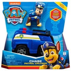 Paw Patrol CHASE Patrol Cruiser - auto ar Chase kolekcionējamu figūriņu cena un informācija | Rotaļlietas zēniem | 220.lv