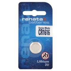 RENATA CR1616-1BBlitija baterija blistera iepakojumā 1gb. cena un informācija | Akumulatori fotokamerām | 220.lv