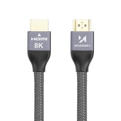 Wozinsky cable HDMI 2.1 8K 60 Hz 48 Gbps / 4K 120 Hz / 2K 144 Hz 3m silver (WHDMI-30) cena un informācija | Kabeļi un vadi | 220.lv