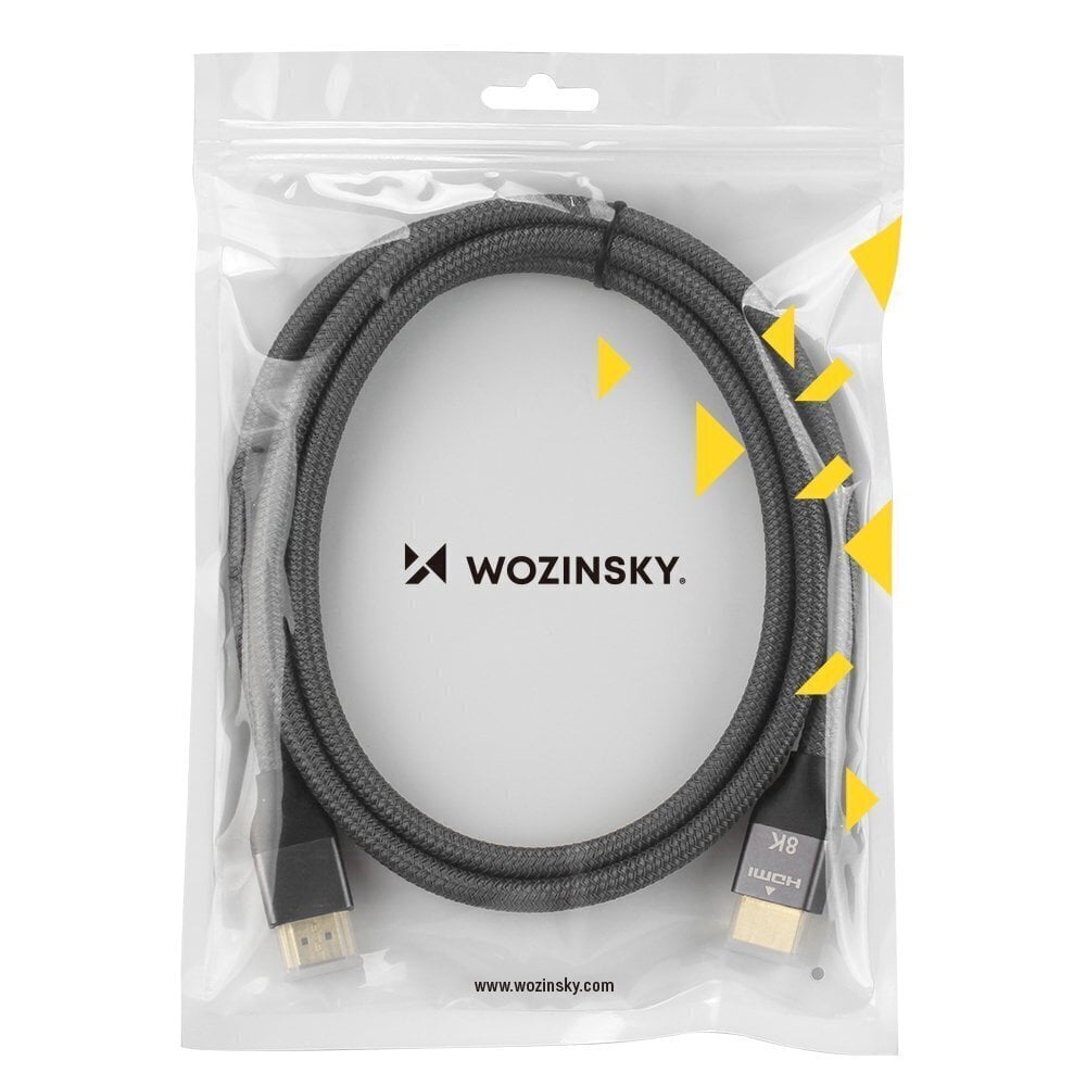 Wozinsky cable HDMI 2.1 8K 60 Hz 48 Gbps / 4K 120 Hz / 2K 144 Hz 5m silver (WHDMI-50) cena un informācija | Kabeļi un vadi | 220.lv