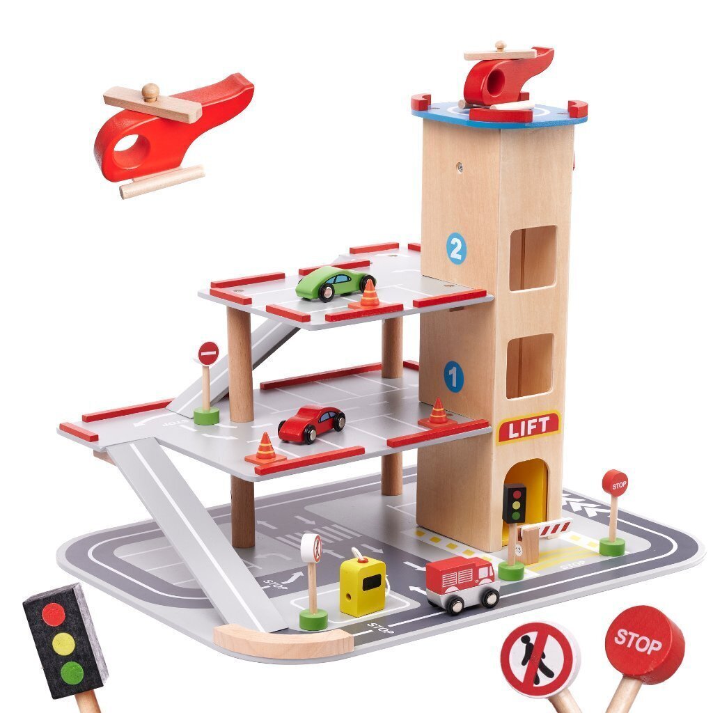 Lulilo Bērnu Koka Autostāvvieta / Pilsētas Garāža цена и информация | Attīstošās rotaļlietas | 220.lv