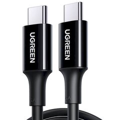 Кабель UGREEN US300 USB-C на USB-C, 100 Вт, 5 А, 1 м (черный) цена и информация | Кабели для телефонов | 220.lv