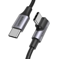 Угловой кабель USB-C на USB-C UGREEN US334 5A, PD 100Вт, 2 м (черный) цена и информация | Кабели для телефонов | 220.lv