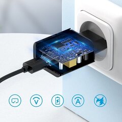 USB-зарядное устройство Choetech Quick Charge 3.0 Quick Charge 3.0 18Вт 3A, черное (Q5003) цена и информация | Зарядные устройства для телефонов | 220.lv