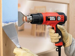 Black & Decker KX2200K-QS heat gun Hot air gun 720 l/min 645 °C 2000 W Black, Orange цена и информация | Строительные фены | 220.lv