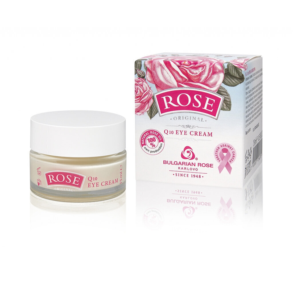 Krēms ādai ap acīm Rose Original ar Q10, 100% dabīgo rožu eļļu & rožūdeni, 15 ml cena un informācija | Acu krēmi, serumi | 220.lv