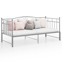 Раздвижной каркас дивана-кровати vidaXL, 90x200см, серый, металл цена и информация | Кровати | 220.lv