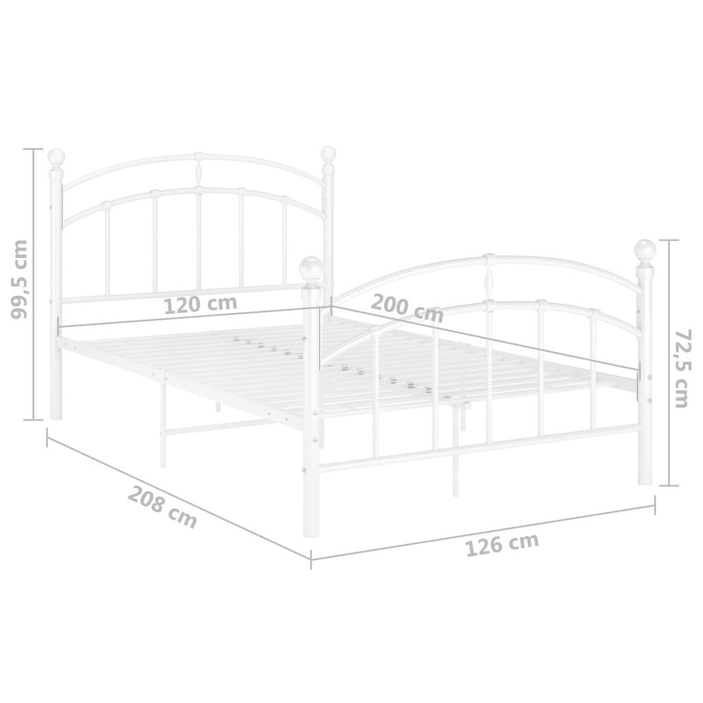 Gultas rāmis, 120x200 cm, balts cena un informācija | Gultas | 220.lv