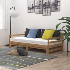 Izvelkamā gulta vidaXL, 2x(90x200) cm, brūna cena un informācija | Gultas | 220.lv