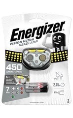 ENERGIZER VISION ULTRA LED galvas lukturis 450lm + 3xAAA Energizer MAX baterijas, 7 gaismas režīmi цена и информация | Фонари и прожекторы | 220.lv