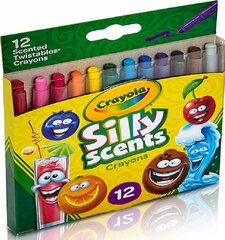 Набор восковых мелков Crayola Silly Scents Твист с ароматом 12 шт цена и информация | Развивающие игрушки | 220.lv