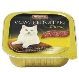 Консервы для кошек VOM FEINSTEN classic с говядиной и сердцем индюка 0,15 кг цена и информация | Консервы для котов | 220.lv