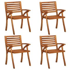Saliekamie dārza krēsli ar spilveniem, 4 gabali, brūni cena un informācija | Dārza krēsli | 220.lv