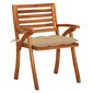 Dārza krēsli ar spilveniem, 4 gabali, brūni цена и информация | Dārza krēsli | 220.lv
