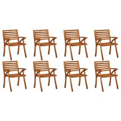 Dārza krēsli ar spilveniem, 8 gabali, brūni цена и информация | Садовые стулья, кресла, пуфы | 220.lv