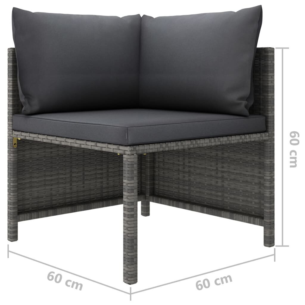 Divvietīgs dārza dīvāns ar spilveniem, pelēks cena un informācija | Dārza krēsli | 220.lv